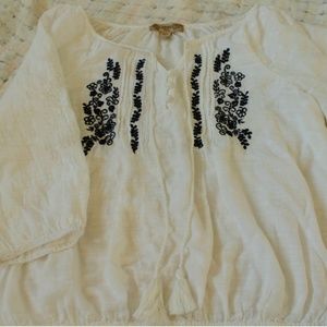 Cotton Gauze Peasant Blouse